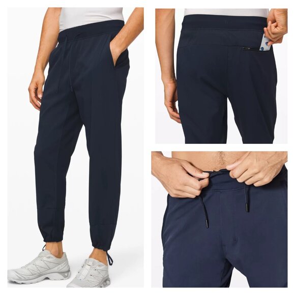 LULULEMON S Navy Great Wall Pants Cinch Ankle - Picture 1 of 10
